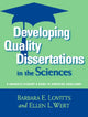 Book cover of: Developing Quality Dissertations in the Sciences. By: Barbara E. Lovitts