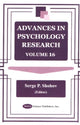 Book cover of: Advances in Psychology Research. By: Serge P. Shohov