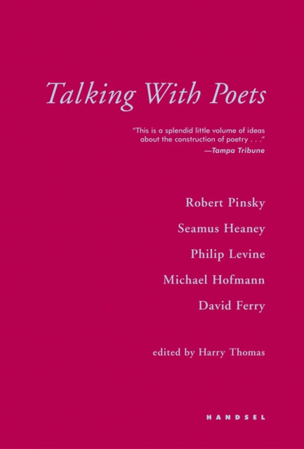 Book cover of: Talking With Poets. By: Robert Pinsky