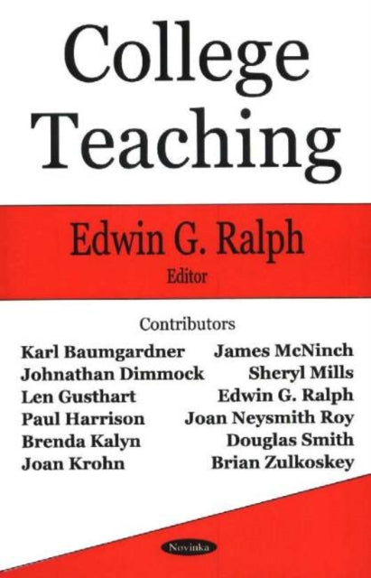 Book cover of: College Teaching. By: Edwin G. Ralph