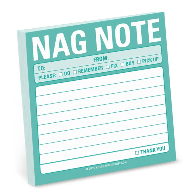 Book cover of: Knock Knock Nag Note Sticky Notes. By: Knock Knock