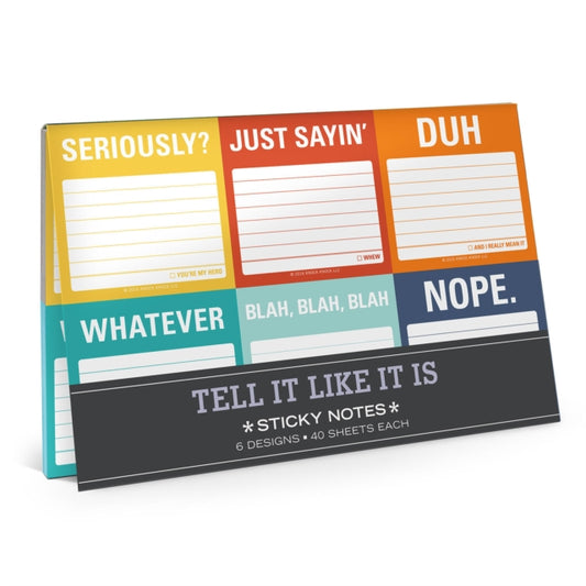 Book cover of: Knock Knock Tell It Like It Is Sticky Note Packet. By: Knock Knock Knock