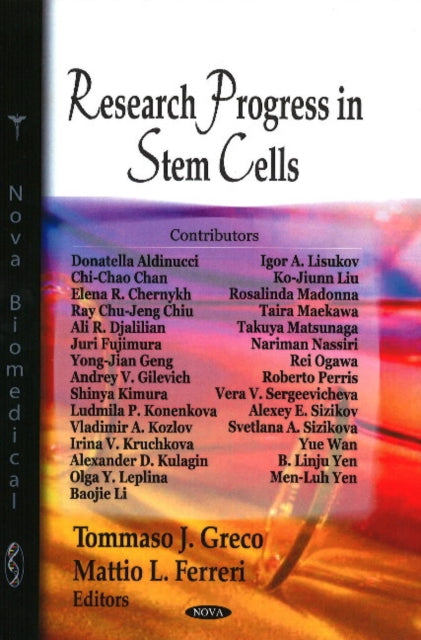 Book cover of: Research Progress in Stem Cells. By: Tommaso J. Greco