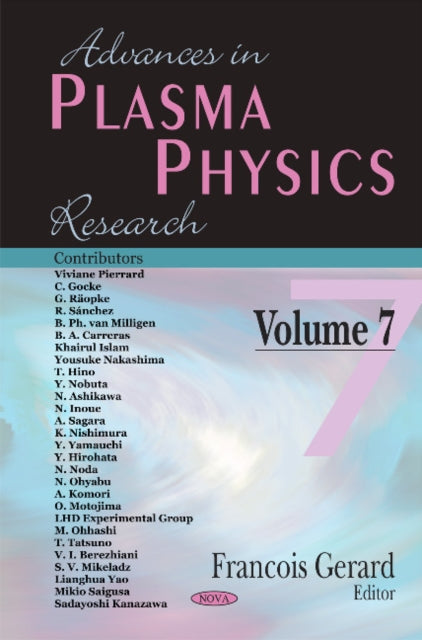 Book cover of: Advances in Plasma Physics Research. By: Francois Gerard