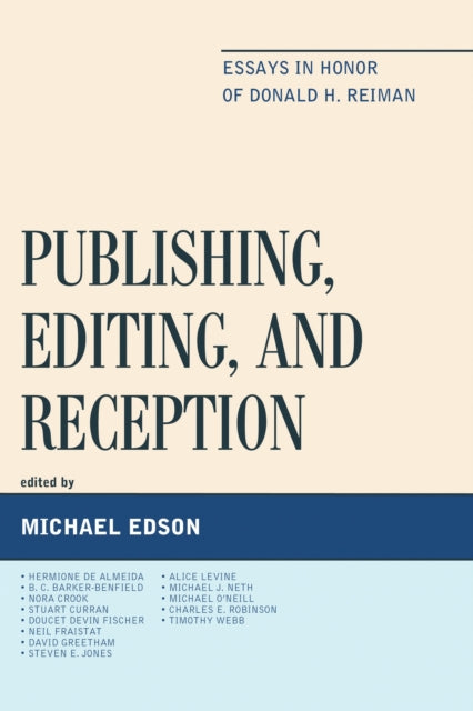 Book cover of: Publishing, Editing, and Reception