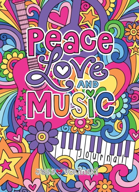 Book cover of: Notebook Doodles Peace Love and Music Guided Journal. By: Jess Volinski