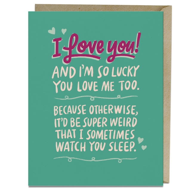 Book cover of: 6 Pack Em & Friends Watch you Sleep Love Card
