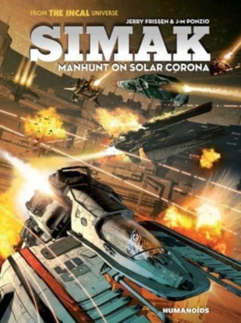 Book cover of: Simak: Manhunt on Solar Corona. By: Jerry Frissen