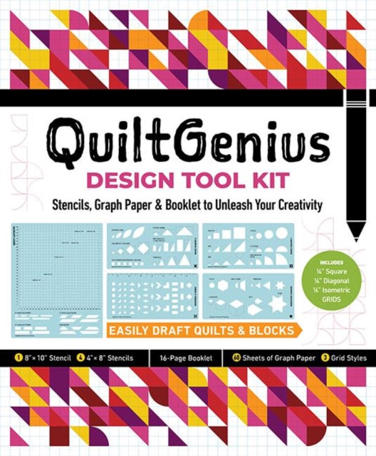 QuiltGenius Design Tool Kit, Stencils, Graph Paper & Booklet to Unleash Your Creativity 9781644035382 C&T Publishing