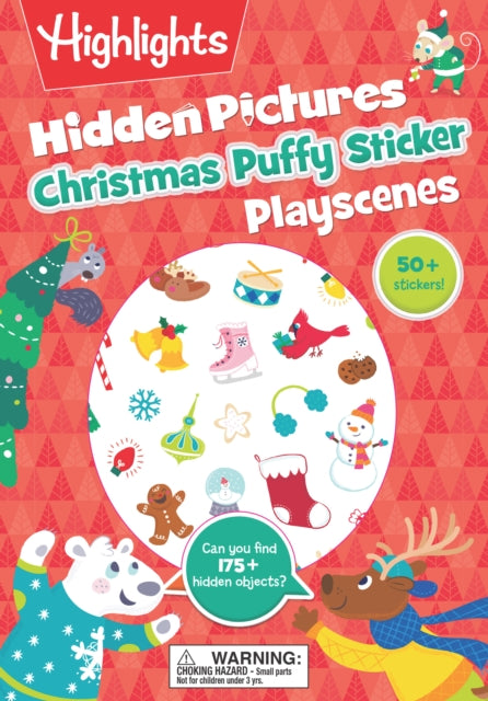 Book cover of: Christmas Hidden Pictures Puffy Sticker Playscenes. By: Highlights
