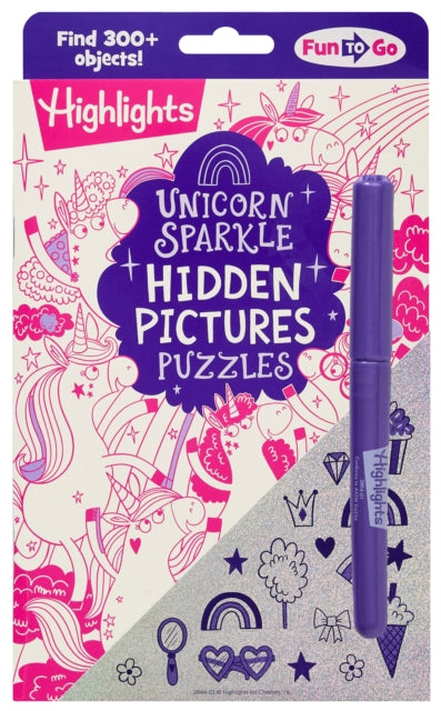 Book cover of: Unicorn Sparkle Hidden Pictures Puzzles. By: Highlights