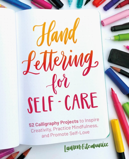 Book cover of: Hand Lettering for Self-Care. By: Lauren Fitzmaurice