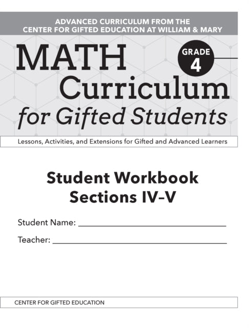 Book cover of: Math Curriculum for Gifted Students. By: Molly Talbot