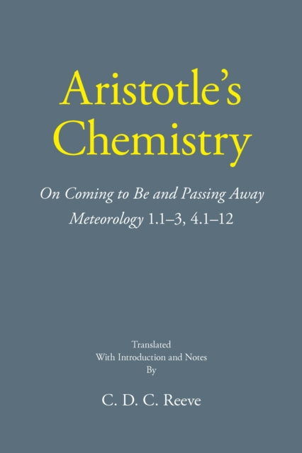 Book cover of: Aristotle's Chemistry. By: Aristotle