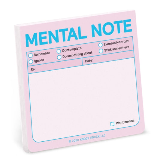 Book cover of: Knock Knock Mental Note Sticky Notes (Pastel Edition). By: Knock Knock Knock