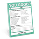 Book cover of: Knock Knock You Good? Nifty Note Pad. By: Knock Knock Knock