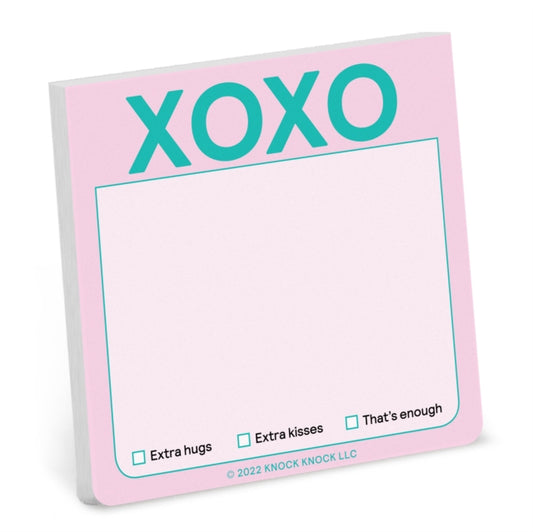 Book cover of: Knock Knock XOXO Sticky Note (Pastel Version). By: Knock Knock Knock