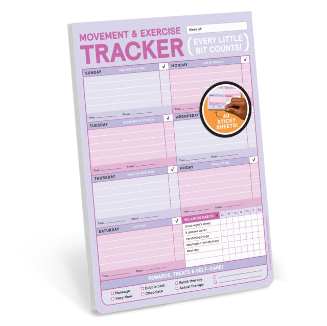 Book cover of: Knock Knock Movement & Exercise Tracker Big & Sticky Notepads