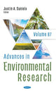 Book cover of: Advances in Environmental Research. By: Justin A. Daniels