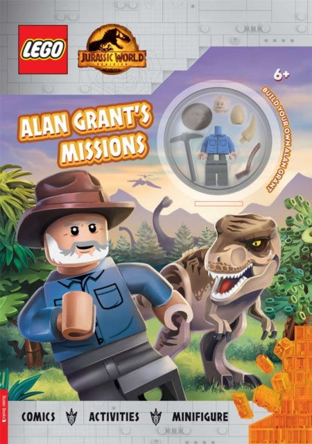 Book cover of: LEGO® Jurassic World™: Alan Grant’s Missions: Activity Book with Alan Grant minifigure. By: Buster Books