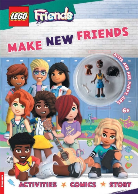 Book cover of: LEGO® Friends: Make New Friends Activity Book (with Aliya mini-doll and Aira puppy). By: LEGO®