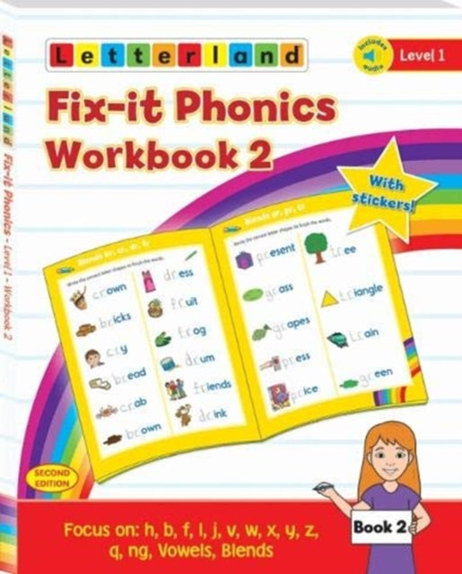 Book cover of: Fix-it Phonics - Level 1 - Workbook 2 (2nd Edition)