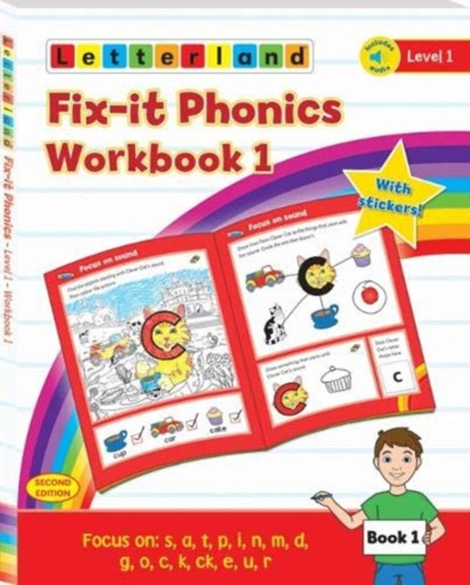 Book cover of: Fix-it Phonics - Level 1 - Workbook 1 (2nd Edition)