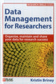 Book cover of: Data Management for Researchers. By: Kristin Briney