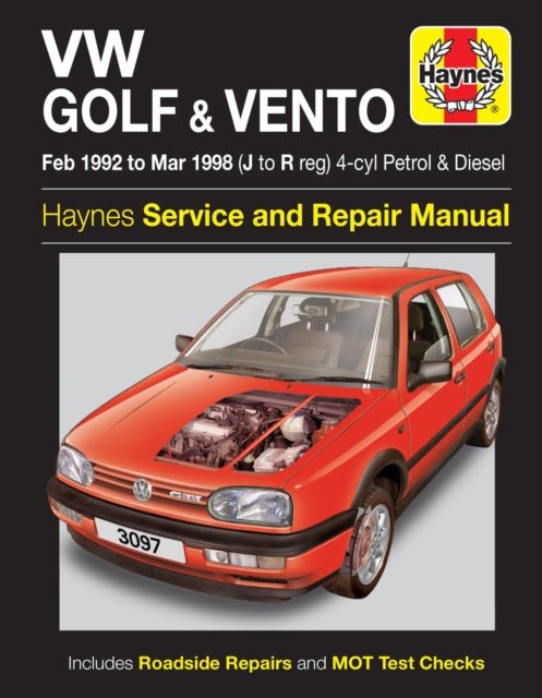 Book cover of: VW Golf & Vento Petrol & Diesel (Feb 92 - Mar 98). By: Haynes