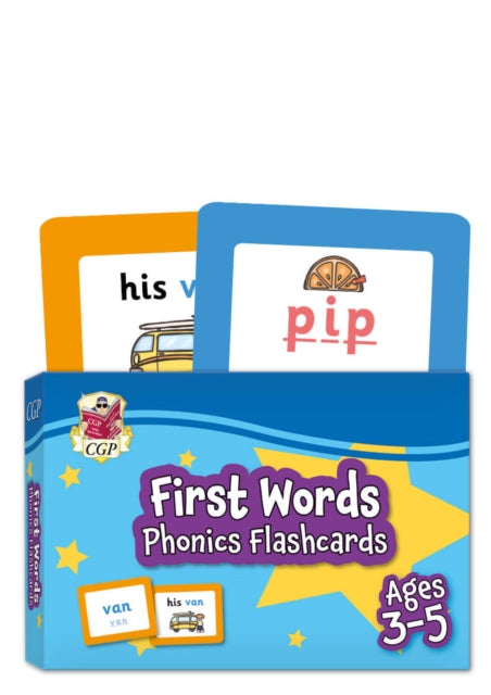 Book cover of: First Words Phonics Flashcards for Ages 3-5