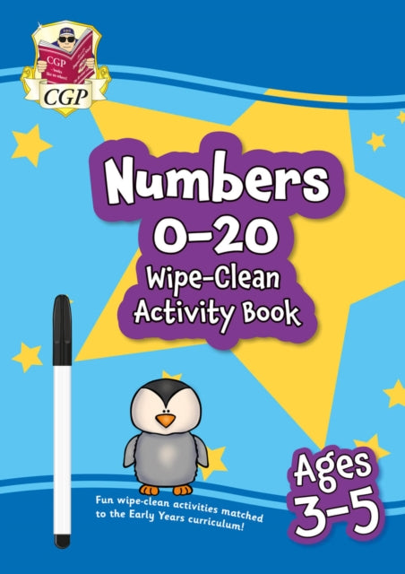 Book cover of: Numbers 0-20 Wipe-Clean Activity Book for Ages 3-5 (with pen)