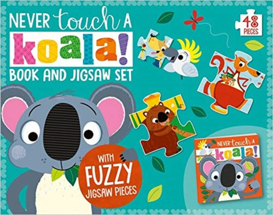 Book cover of: Never Touch a Koala Book and Touch and Feel Jigsaw Boxset. By: Rosie Greening