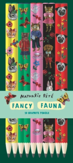 Book cover of: Fancy Fauna: 10 Graphite Pencils. By: Nathalie Lété