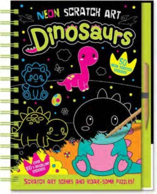 Book cover of: Neon Scratch Art Dinosaurs