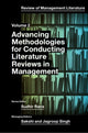 Book cover of: Advancing Methodologies of Conducting Literature Review in Management Domain. By: Sudhir Rana