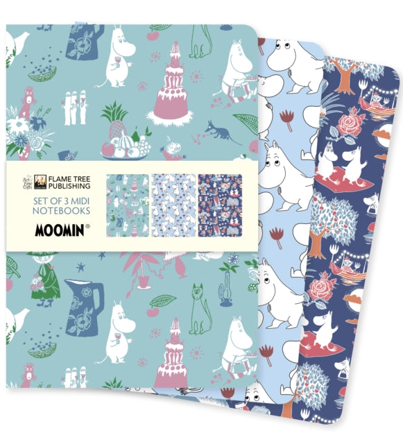 Book cover of: Moomin Classics Set of 3 Midi Notebooks. By: Flame Tree Studio