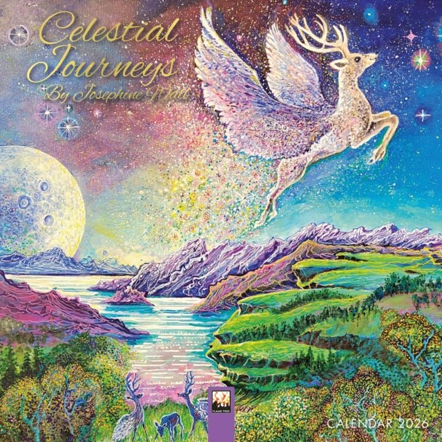 Book cover of: Celestial Journeys by Josephine Wall Mini Wall Calendar 2026 (Art Calendar)