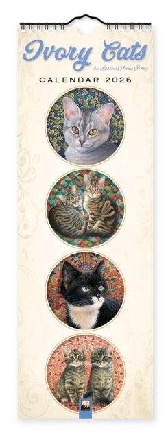 Book cover of: Ivory Cats Slim Calendar 2026 (Art Calendar)