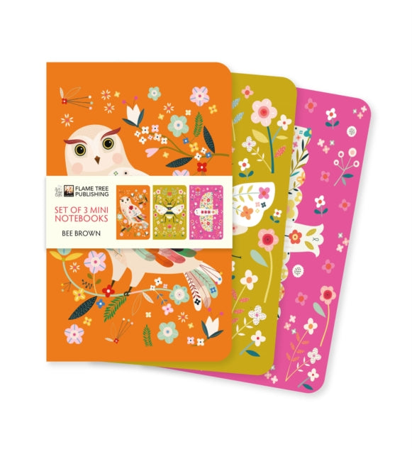 Bee Brown Set of 3 Mini Notebooks