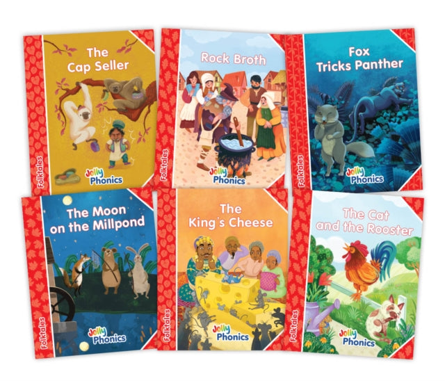 Book cover of: Jolly Phonics Folktales Red Readers (Level 1) Complete Set (1-6). By: Emily Guille-Marrett