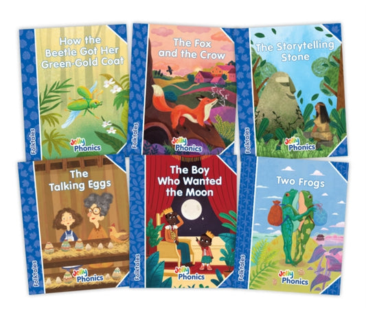 Book cover of: Jolly Phonics Folktales Blue Readers (Level 4) Complete Set (1-6). By: Louise Van-Pottelsberghe
