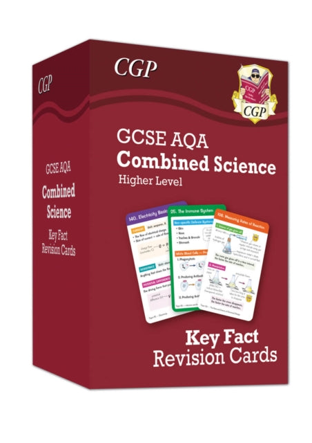 Book cover of: New GCSE Combined Science AQA Higher Key Fact Revision Cards - Summary cards for quick revision