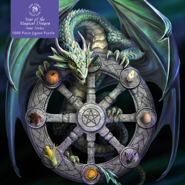 Book cover of: Adult Jigsaw Puzzle Anne Stokes: Wheel of the Year. By: Flame Tree Studio