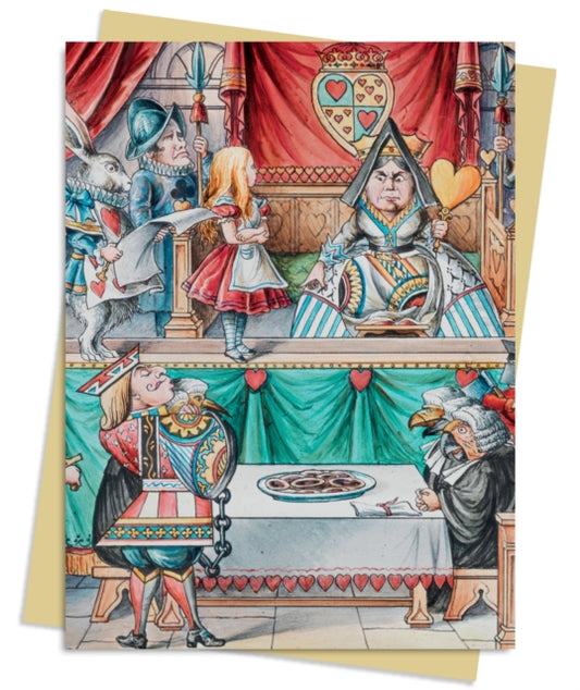 Book cover of: Alice and the Queen of Hearts Greeting Card Pack. By: Flame Tree Studio