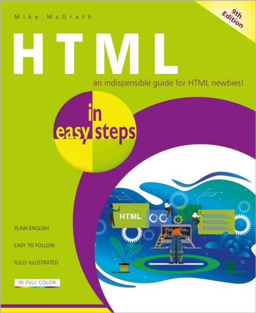 Book cover of: HTML in easy steps. By: Mike McGrath