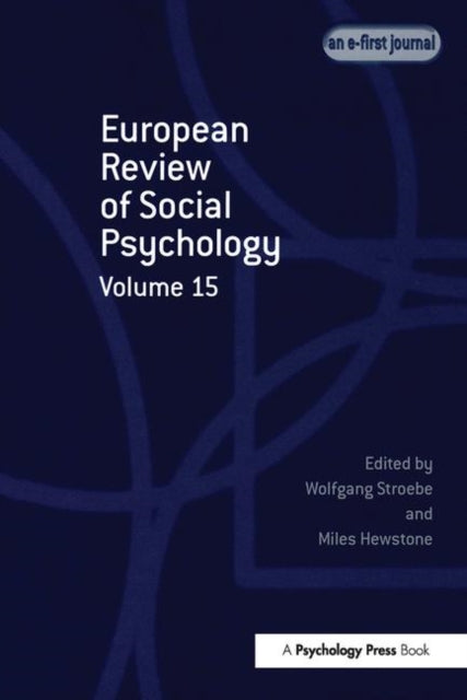 Book cover of: European Review of Social Psychology: Volume 15. By: W. Stroebe