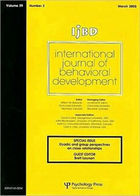 Book cover of: Dyadic And Group Perspectives On Close Relationships. By: Brett Laursen