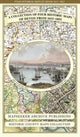 Book cover of: Devon 1611 - 1836 - Fold Up Map that features a collection of Four Historic Maps, John Speed's County Map 1611, Johan Blaeu's County Map of 1648, Thomas Moules County Map of 1836 and a Plan of Exeter 1851 by John Tallis.