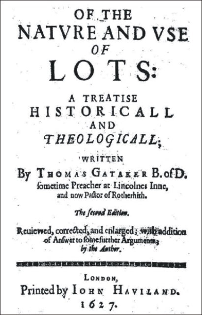 Book cover of: Nature and Uses of Lotteries. By: Thomas Gataker