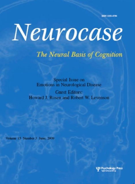 Book cover of: Emotions in Neurological Disease. By: Howard J. Rosenthal